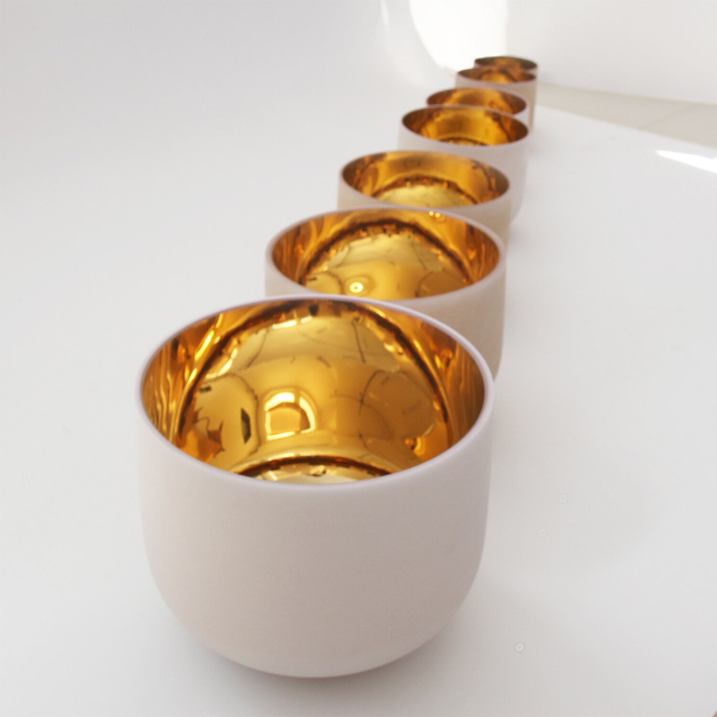 Kristallklangschalen 24 Karat Gelbgold