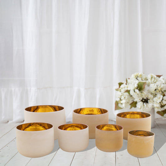 Kristallklangschalen 24 Karat Gelbgold